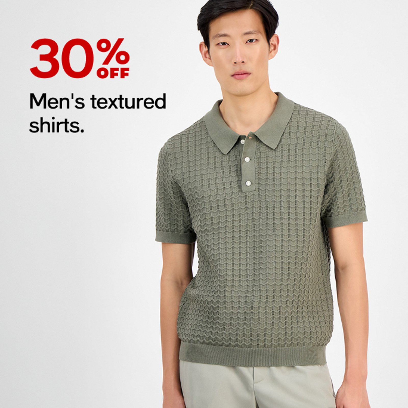 40-60% off Men's textured shirts