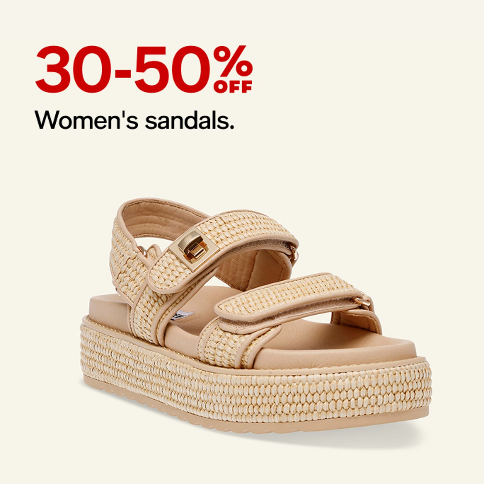 30-50% sandals