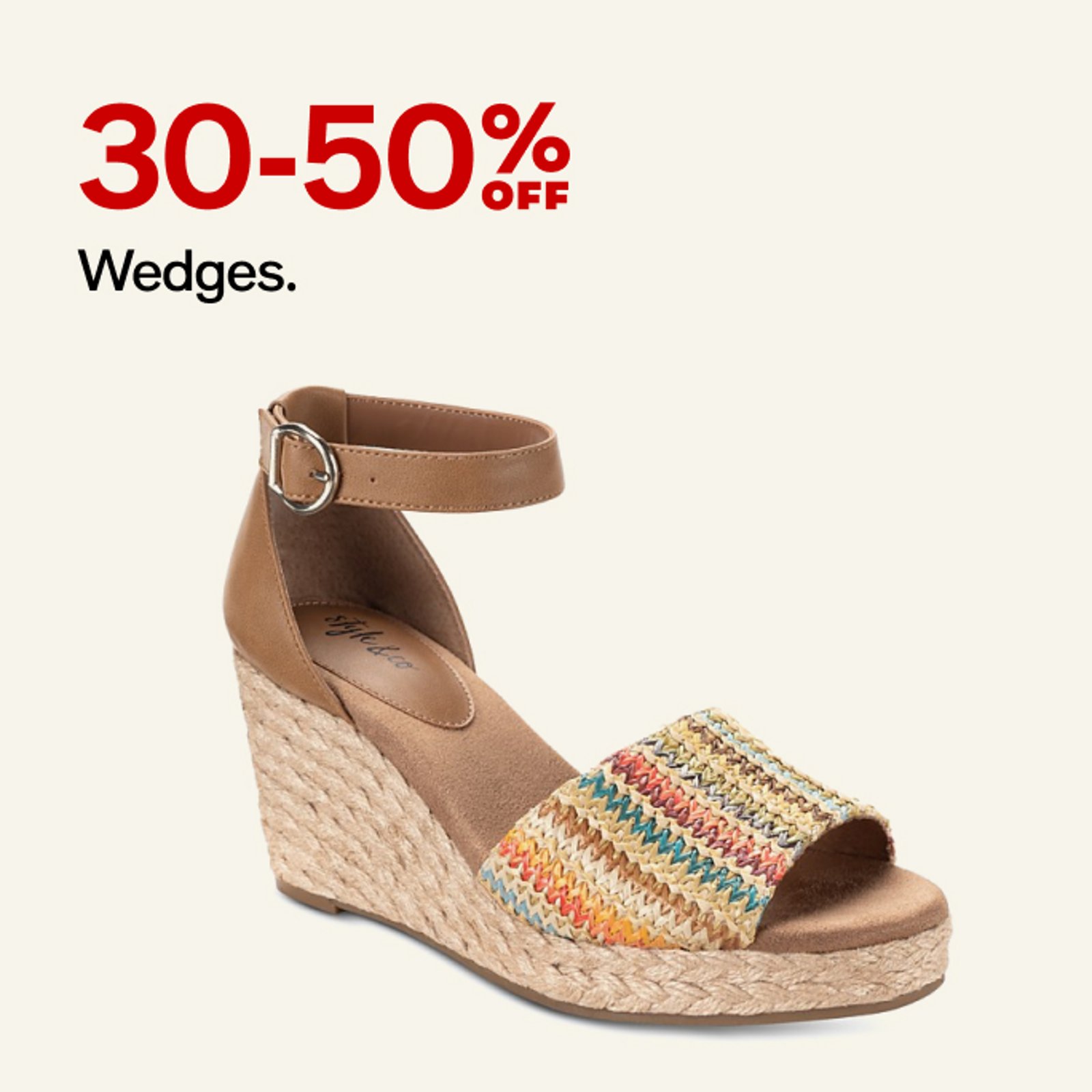 30-50% off wedges